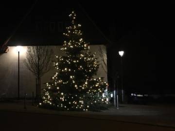Weihnachtsbaum 2022 bei Nacht