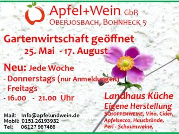 Apfel und Wein Gartenwirtschaft 2023