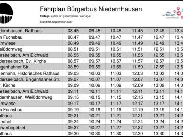 Fahrplan Bürgerbus 2023
